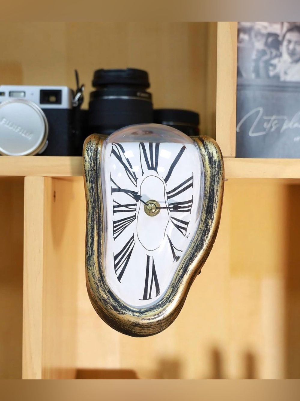 Salvador Dali Melting Shelf Clock - Antique Gold